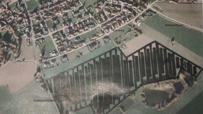Grafik: exb
Die geplante Photovoltaikanlage südlich des Auenwegs reicht von der Schönseer Straße fast bis zur Böhmerwaldstraße.