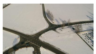 Bild: fla
Die Lennesriether Kreuzung aus der Vogelperspektive.