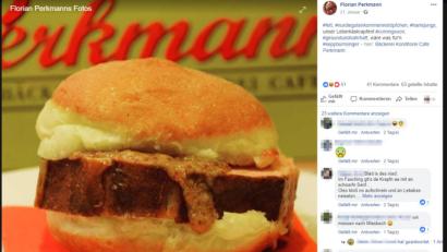 Screenshot: Florian Perkmann
Ein Leberkäs-Krapfen sorgt für Lob und Kritik in der Bäckerei.
