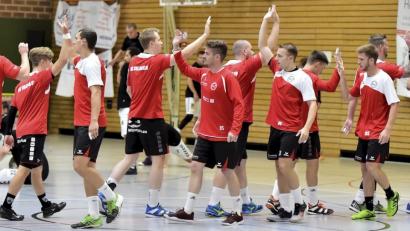 Bild: Hubert Ziegler
Mutmachendes Abklatschen der Sulzbacher vor dem Hinspiel gegen die SG Auerbach/Pegnitz. Damals verloren sie das Nachbarduell der Landesliga Nord mit 25:28.