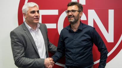 Bild: Daniel Karmann
Trainer Michael Köllner (r) und Sportvorstand Andreas Bornemann stehen beim 1. FC Nürnberg in der Kritik.