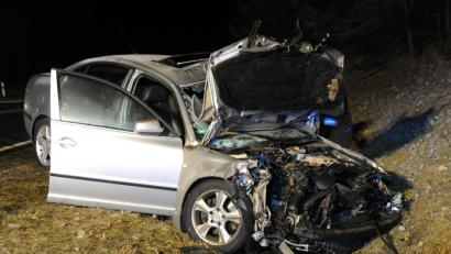 Bild: gf
Der beschädigte Skoda des 26-jährigen Unfallverursachers.