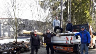 Bild: exb
Vorbereitung für neue Geräte am Trimm-Dich-Pfad.