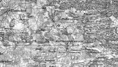 Repro: ü
Auszug aus einer Landkarte von 1829 aus dem Topographischen Atlas des Königreiches Bayern im Maßstab von 1:50 000 für das heutige Gebiet der Marktgemeinde Kirchenthumbach.