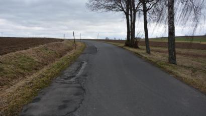 Bild: jr
In einem schlechten Zustand befinden sich große Teile der Gemeindeverbindungsstraße zwischen Grün und Höflas.