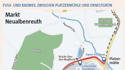 Grafik: Oberpfalz-Medien
Der neue Fuß- und Radweg soll noch heuer gebaut werden.