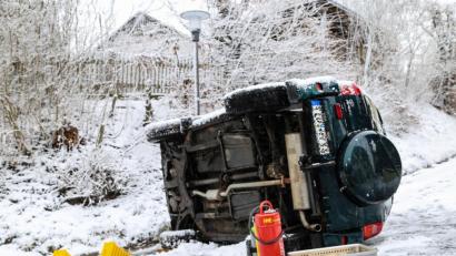 Bild: rw
Auf schneebedeckter Fahrbahn rutschte ein 47-jähriger Autofahrer in Kulmain. Er versuchte seine Geschwindigkeit an einer Böschung zu verringern, kippte jedoch um und überschlug sich auf die Beifahrerseite.
