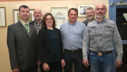 Bild: Hirsch
Infos von kompetenter Seite gab es bei der Versammlung der Oberpfälzer Teichwirte. Es referierten Jan Masilko, Thomas Ring, Lena Bächer, Klaus Bächer, Alexander Schiener und Peter Ertl (von links) .	Bild: Hirsch