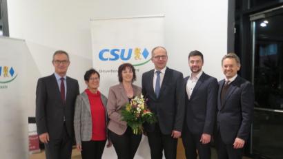 Bild: jzk
MdL Tobias Reiß (rechts), Bürgermeister Werner Nickl (links) und seine Frau Elisabeth (Zweite von links) wünschten dem CSU Bürgermeisterkandidaten Roman Schäffler (Bildmitte mit seiner Frau Petra und Sohn Marco) alles Gute für die Kommunalwahl 2020.