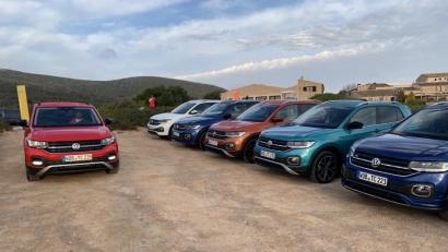Bild: Michael Ascherl
Viele, viele bunte T-Cross: Das neue SUV von VW auf Polo-Basis gibt es in zwölf verschiedenen Außenfarben.