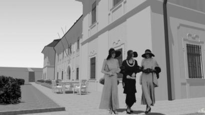 Bild: exb
Spaziergängerinnen vor dem ehemaligen Schloss.