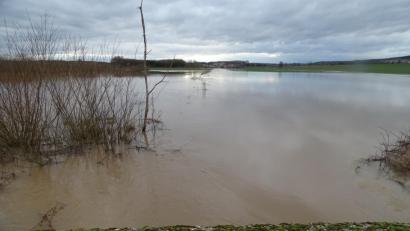 Bild: Houschka
Der Fensterbach überschwemmt die angrenzenden Wiesen und Felder.
