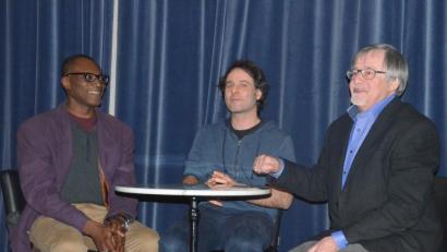 Bild: Kunz
Filmgespräch mit Hauptdarsteller Aloysius Itoka, Regisseur und Drehbuchautor Tilman König und Veit Wagner von Amnesty International.