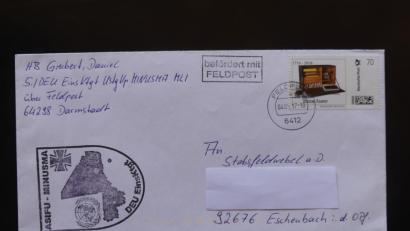 Bild: rn
Die Feldpost begleitet die größeren Einsätze der Bundeswehr wie hier in Mali.