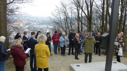 Bild: tok
Die Teilnehmer wurden nach der Kreuzwegandacht, die der Liturgieausschuss des Pfarrgemeinderates Püchersreuth/Wurz/Wildenau vorbereitet hatte, mit einer besonderen Aussicht vom Kalvarienberg aus belohnt.