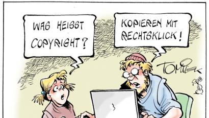 Bild: Tomicek
So sieht Karikaturist Tomicek das Thema "Upload-Filter"