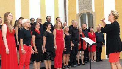 Bild: do
Schon 2015 und 2017 begeisterte Singing Witt in Speinshart. Auch 2019 gibt der Betriebschor von Witt-Weiden ein Benefiz-Konzert im Innenhof des Klosters. Neu ist zum Beispiel das alpenländische Singen und Musizieren mit dem "Salzburger Bergadvent"