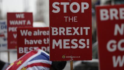 Bild: Alastair Grant/AP/dpa
"Stoppt das Brexit-Chaos" fordern in London Gegner des Austritts Großbritanniens aus der EU.