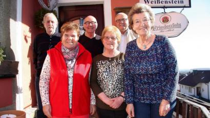Bild: wro
Die Rentnervereinigung hat gewählt und zeigt sich für die kommenden Aufgaben gerüstet. Im Bild (von links): Jürgen Wagner, Gisela Koller, Helmut Schultes, Heidi Schultes, Fotios „Dage“ Tegos und Edeltraud Fenzl.