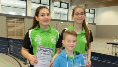 Bild: exb
Eva Wittmann, Yannick Brill und Rebekka Heigl (von links) gingen beim zweiten Bezirksranglistenturnier an den Start.