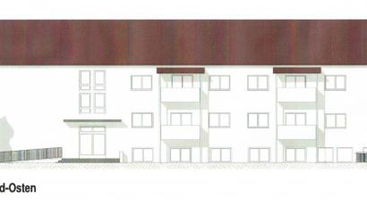 Bild: exb
Die Fassade der früheren Grundschule soll nach dem Einbau der zwölf Wohnungen von der Ostseite voraussichtlich so aussehen.