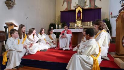 Bild: bsc
Die Jünger mit Jesus (Philip Schraml) beim letzten Abendmahl.