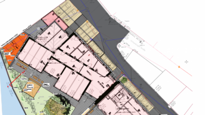 Bild: jp
Der Gartenplan des Büros Neidl für den neuen Kastler Kindergarten.