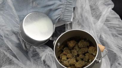 Bild: Bundespolizei Waidhaus
In der Milchkanne ist keine Milch, sondern Marihuana.