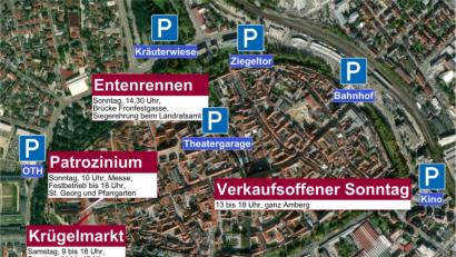 Grafik: Oberpfalz-Medien
Am Wochenende ist in der Amberger Altstadt jede Menge geboten. Die Veranstaltungen im Überblick.