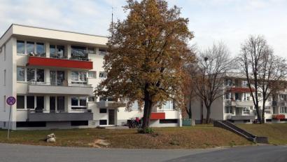 Bild: Wolfgang Steinbacher
Die markante, bauhaus-typische Linienführung und Proportionierung des Mehrfamilienhauses sticht sofort ins Auge.