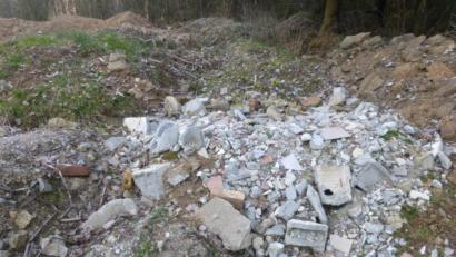 Bild: exb
Diesen Bauschutt entsorgte ein Unbekannter im Gemeindewald Hasenbühl.