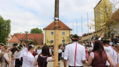 Bild: Michael Weiß
"Kirwa lou ned nou!" - 3 Tage lang lassen die Lintacher Kirwapaare und die Kirwagemeinschaft die alte Tradition im Dorf aufleben.