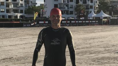 Bild: exb
Frank Dietrich kurz vor dem Start am Strand von Alcúdia.