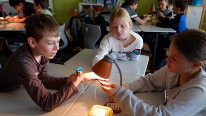 Bild: exb
Die Grundschüler erlebten Klimaschutz hautnah.
