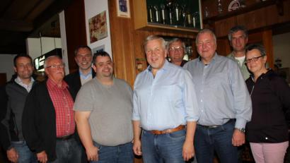 Bild: ads
Die erste Vorstandschaft des neu gegründeten Krippenvereins "Krippenfreunde Schnaittenbach": Beisitzer Bernhard Büller und Florian Friedl, Vorsitzender Uli Reindl, sein Stellvertreter Peter Pichl, Schriftführer Richard Rauch und Revisoren Helmut Pichl und Karin Kraus (Ab Zweiter v.l.). Stellvertretender Bürgermeister Uwe Bergmann (l,) und Pfarrer Josef Irlbacher (Dritter v.l.) gratulierten.