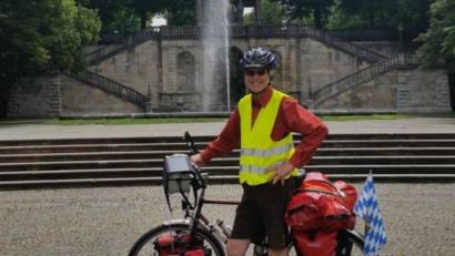 Bild: ge
Marathon-Radler Karlheinz Weigl in München.