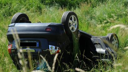 Bild: gf
Mit diesem Hyundai verunglückte die Autofahrerin am frühen Donnerstagabend.