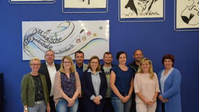 Bild: tat
(von links): Schulleiterin Michaela Bergmann, Bürgermeister Josef Reindl, 2. Vorsitzende Stefanie Escherl, Schriftführer Uwe Bergmann, Schatzmeisterin Caroline Wagner, Beisitzer Andreas Gallner, 1. Vorsitzende Irmgard Birner, Kassenprüfer Thomas Kumeth, Beisitzerin Sabine Spindler und Kassenprüferin Gabi Schindler