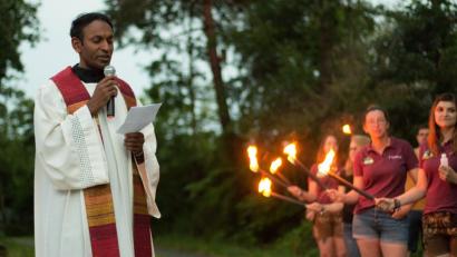 Bild: Georg Hirmer
Johannisfeuer in Pirk mit dem Kirwaverein.