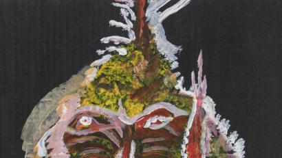 Bild: exb
"Der verwundete Schamane" von Johannes Frank ist eines der Werke, das ab 5. Juli in der ehemaligen Häftlingsküche der KZ-Gedenkstätte in Flossenbürg zu sehen sein wird. Dort startet die Wanderausstellung Gratwanderung“ von Künstlern mit seelischer Krisenerfahrung.