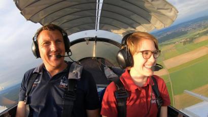 Bild: exb/Holger Gollwitzer
Magdalena Meißner ist glücklich, wenn sie über den Wolken schweben kann.