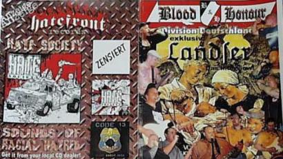 Bild: Bundesinnenministerium/dpa
Der damalige Bundesinnenminister Otto Schily (SPD) hat im Jahr 2000 die rechtsextremistische Organisation "Blood & Honour" und deren Jugendverband "White Youth" verboten. Damals wurden Propagandamaterial (Bild) sowie Sparbücher Beträgen sicher gestellt.
