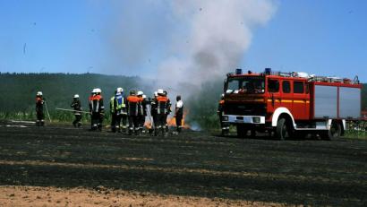 Bild: gf
Auf dem trockenen Stroh konnten sich die Flammen schnell ausbreiten.