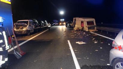 Bild: exb
So sah es in der Nacht auf Sonntag auf der A 6 aus.