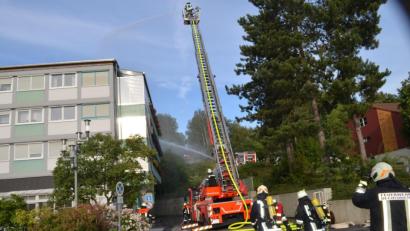 Bild: fz
Das Monstrum Drehleiter hatten die HPZ-Bewohner noch nie gesehen