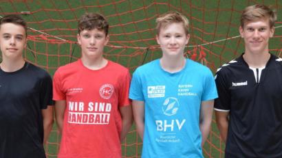 Bild: exb
Die vier jungen Handballer des HC Sulzbach im Bayern-Kader. Von links Luis Breu, David Sehnke, Ansgar Haubold und Marius Leibig.