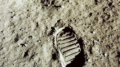Ein Fußabdruck des US-amerikanischen Astronauten Edwin E. Aldrin auf dem Mond. Foto: Nasa