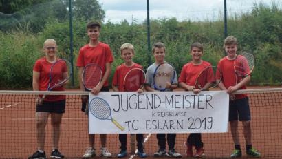 Bild: gz
Die Nachwuchsspieler Ronja Meckl, Raphael Rieder, Bastian Klug, Gabriel Strobl, Bastian Meckl und Benedikt Rieder (von links) erkämpfen sich in der Kreisklasse die Jugend-Tennismeisterschaft.