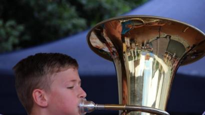Bild: gri
Jakobikirwa 2019 in Freudenberg: Der Nachwuchs des Musikvereins Freudenberg präsentiert sich.
