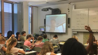 Bild: exb
Skypen im Unterricht am STG.